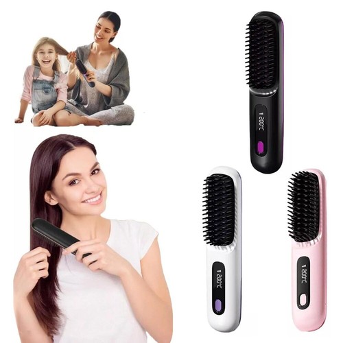 Portable straightener brush - portable,